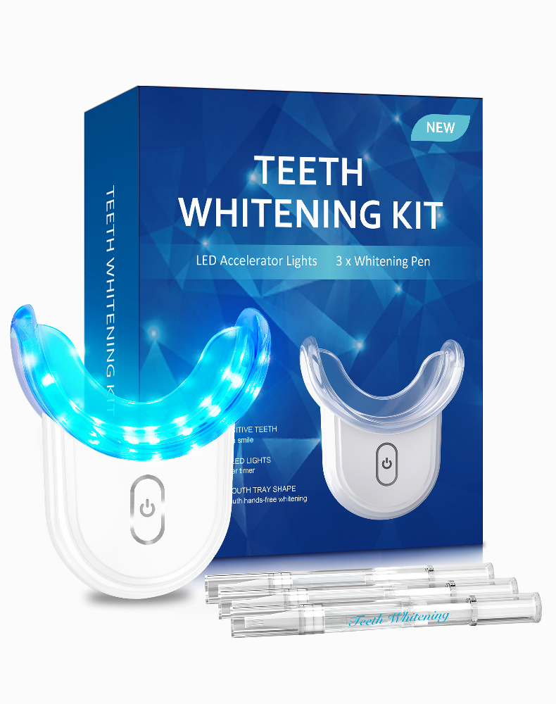 Teeth Whitening Kit Gel Pen Strips - Ollm Specially Formulated for Sensitive Teeth, Gum, Braces Care 32X LED Light Tooth Whitener, Professional Oral Beauty Products Dental Tools 2 Mouth Trays